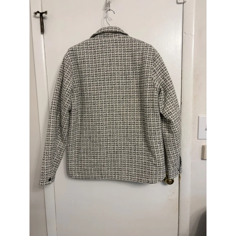 Levis Men's Tweed Black White Grid Trucker Jacket Size M